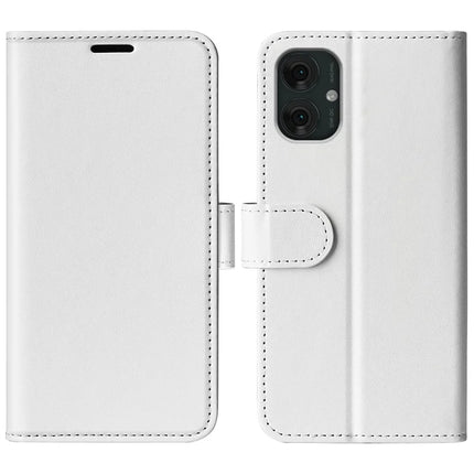 For Motorola Moto G55 5G Wallet Case Crazy Horse Texture Stand Leather Phone Cover - White