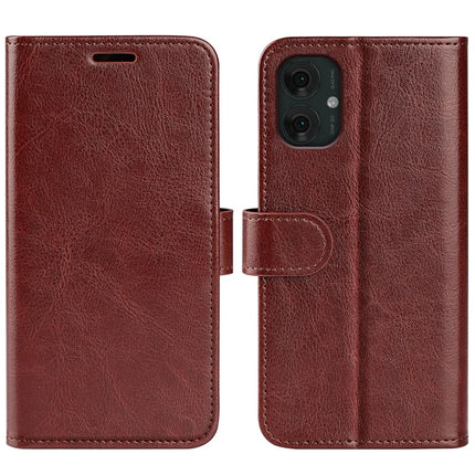 For Motorola Moto G55 5G Wallet Case Crazy Horse Texture Stand Leather Phone Cover - Brown