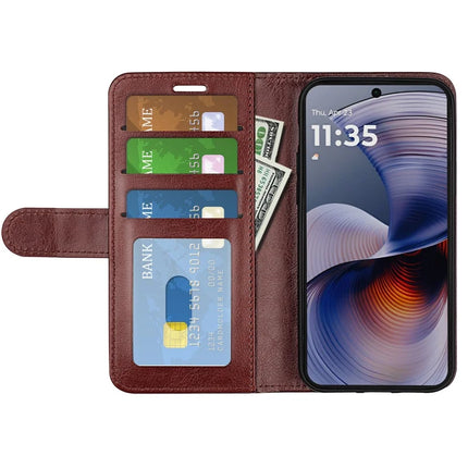 For Motorola Moto G55 5G Wallet Case Crazy Horse Texture Stand Leather Phone Cover