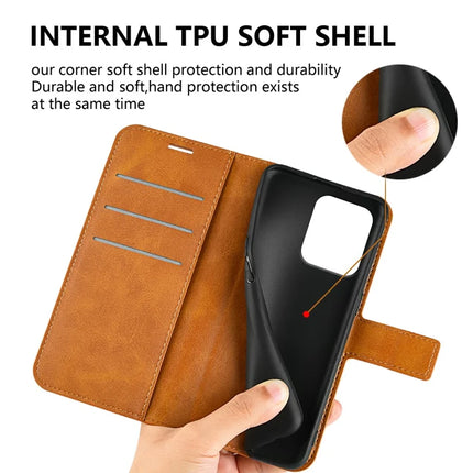For Motorola Edge 50 Neo 5G / Moto S50 5G / Thinkphone 25 5G Stand Case Anti-Scratch Calf Texture Leather Phone Cover