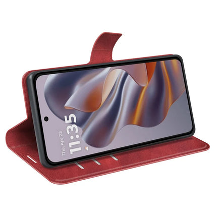 For Motorola Edge 50 Neo 5G / Moto S50 5G / Thinkphone 25 5G Stand Case Anti-Scratch Calf Texture Leather Phone Cover