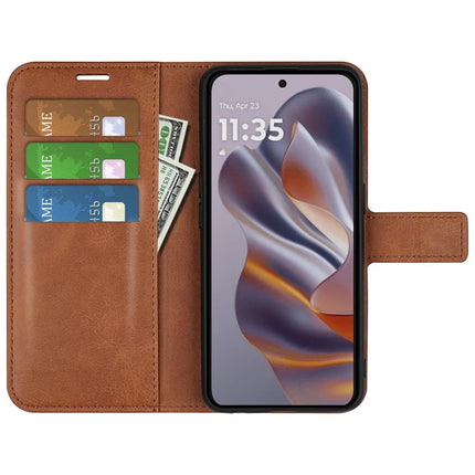 For Motorola Edge 50 Neo 5G / Moto S50 5G / Thinkphone 25 5G Stand Case Anti-Scratch Calf Texture Leather Phone Cover