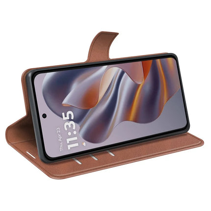 For Motorola Edge 50 Neo 5G / Moto S50 5G / Thinkphone 25 5G Stand Case Anti-Scratch Calf Texture Leather Phone Cover