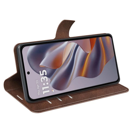 For Motorola Edge 50 Neo 5G / Moto S50 5G / Thinkphone 25 5G Stand Case Anti-Scratch Calf Texture Leather Phone Cover