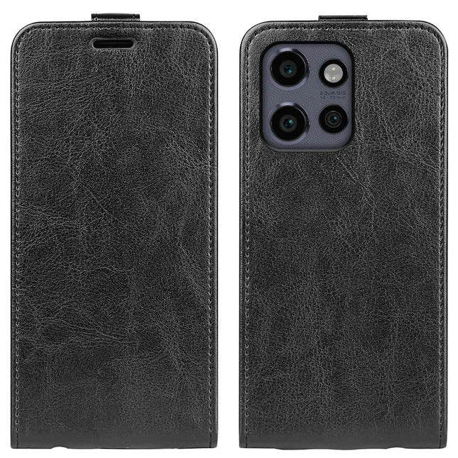 For Motorola Edge 50 Neo 5G / Moto S50 5G / Thinkphone 25 5G Case with Card Slots Vertical Flip Leather Phone Cover - Black