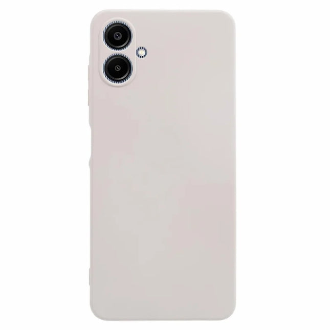 For Samsung Galaxy A06 Case TPU Back Soft Anti-Scratch Fiber Lining Phone Cover - White