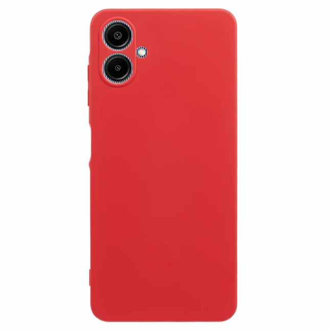 For Samsung Galaxy A06 Case TPU Back Soft Anti-Scratch Fiber Lining Phone Cover - Red