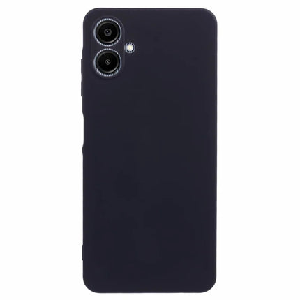 For Samsung Galaxy A06 Case TPU Back Soft Anti-Scratch Fiber Lining Phone Cover - Black