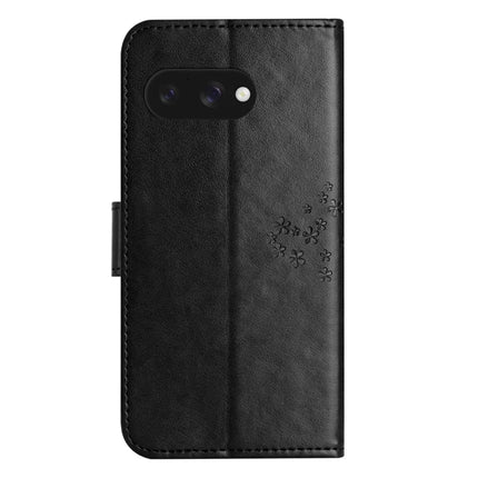 For Google Pixel 9a Case PU Leather Owl Tree Imprinted Wallet Phone Cover