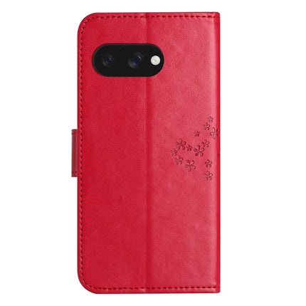 For Google Pixel 9a Case PU Leather Owl Tree Imprinted Wallet Phone Cover