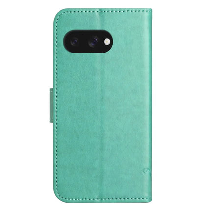 For Google Pixel 9a Case Wallet Stand Imprinted Butterfly Flower PU Leather Phone Cover