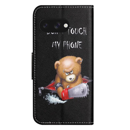 For Google Pixel 9a Leather Case Pattern Printing Cross Texture Phone Cover