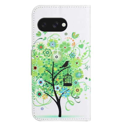 For Google Pixel 9a Leather Case Pattern Printing Cross Texture Phone Cover