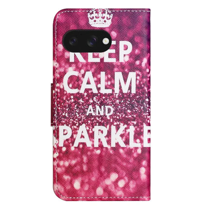 For Google Pixel 9a Leather Case Pattern Printing Cross Texture Phone Cover