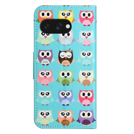 For Google Pixel 9a Leather Case Pattern Printing Cross Texture Phone Cover
