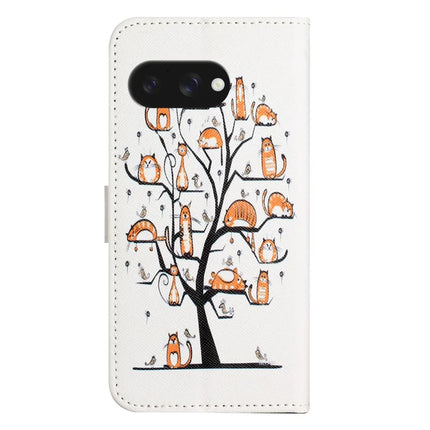 For Google Pixel 9a Case Pattern Print PU Leather Wallet Phone Cover Cross Texture