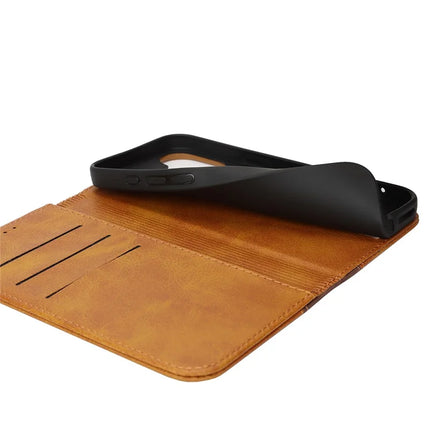 For iPhone 16 Plus Case Calf Texture 3 Card Slots Color Splicing Leather Phone Cover
