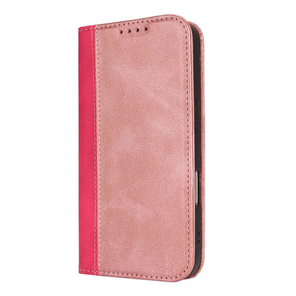 For iPhone 16 Plus Case Calf Texture 3 Card Slots Color Splicing Leather Phone Cover