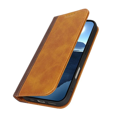 For iPhone 16 Pro Max Case Calf Texture 3 Card Slots Color Splicing Leather Phone Cover
