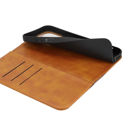 For iPhone 16 Pro Max Case Calf Texture 3 Card Slots Color Splicing Leather Phone Cover