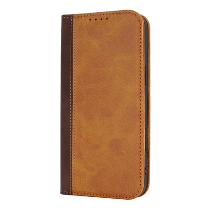 For iPhone 16 Pro Max Case Calf Texture 3 Card Slots Color Splicing Leather Phone Cover