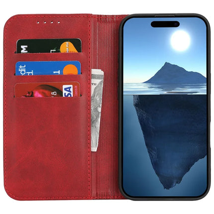 For iPhone 16 Pro Max Case Calf Texture 3 Card Slots Color Splicing Leather Phone Cover