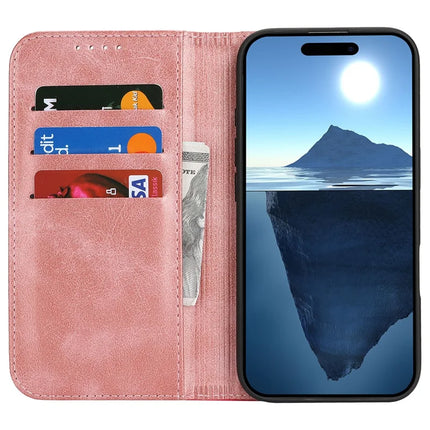 For iPhone 16 Pro Max Case Calf Texture 3 Card Slots Color Splicing Leather Phone Cover