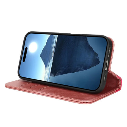 For iPhone 16 Pro Max Case Calf Texture 3 Card Slots Color Splicing Leather Phone Cover