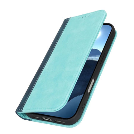 For iPhone 16 Pro Max Case Calf Texture 3 Card Slots Color Splicing Leather Phone Cover