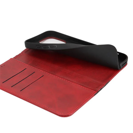 For iPhone 16 Pro Case Calf Texture 3 Card Slots Color Splicing Leather Phone Cover