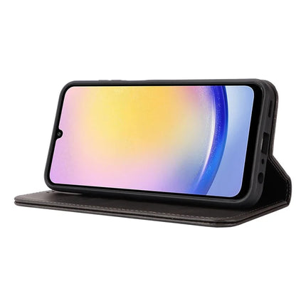 For Samsung Galaxy A16 5G / 4G Case PU Leather Calf Textured Magnetic Closing Smart Phone Cover