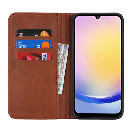 For Samsung Galaxy A16 5G / 4G Case PU Leather Calf Textured Magnetic Closing Smart Phone Cover