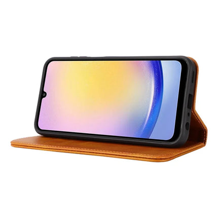 For Samsung Galaxy A16 5G / 4G Case PU Leather Calf Textured Magnetic Closing Smart Phone Cover