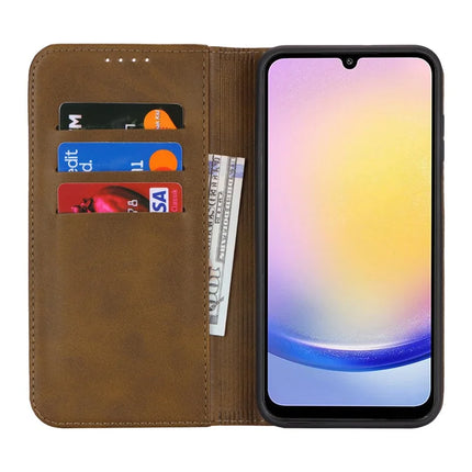 For Samsung Galaxy A16 5G / 4G Case PU Leather Calf Textured Magnetic Closing Smart Phone Cover