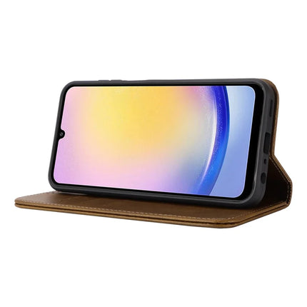 For Samsung Galaxy A16 5G / 4G Case PU Leather Calf Textured Magnetic Closing Smart Phone Cover