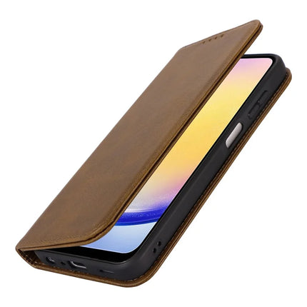 For Samsung Galaxy A16 5G / 4G Case PU Leather Calf Textured Magnetic Closing Smart Phone Cover