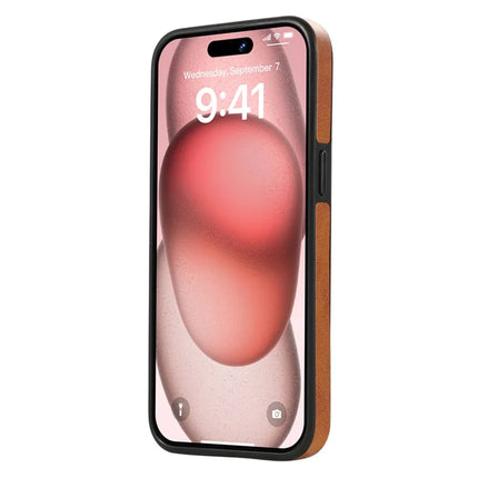 For iPhone 14 PU Leather Back Case Card Holder Kickstand Phone Cover with Wrist Strap