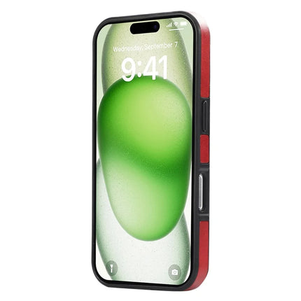 For iPhone 16 Pro Max PU Leather Back Case Card Holder Kickstand Phone Cover with Wrist Strap