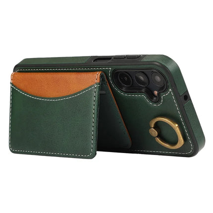 For Samsung Galaxy A05s 4G PU Leather Back Case Card Holder Kickstand Phone Cover with Wrist Strap