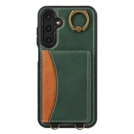 For Samsung Galaxy A05s 4G PU Leather Back Case Card Holder Kickstand Phone Cover with Wrist Strap