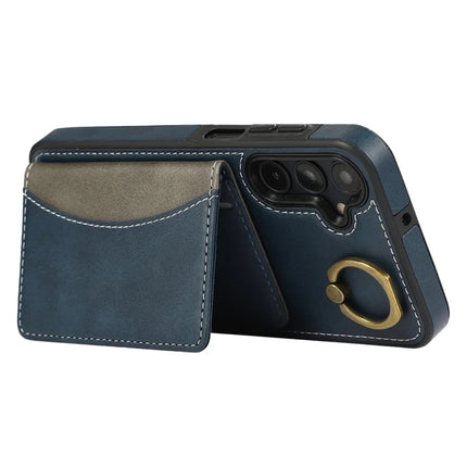 For Samsung Galaxy A05s 4G PU Leather Back Case Card Holder Kickstand Phone Cover with Wrist Strap