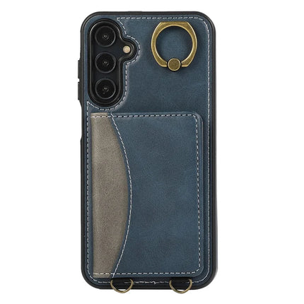For Samsung Galaxy A05s 4G PU Leather Back Case Card Holder Kickstand Phone Cover with Wrist Strap