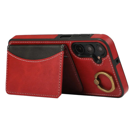 For Samsung Galaxy A05s 4G PU Leather Back Case Card Holder Kickstand Phone Cover with Wrist Strap