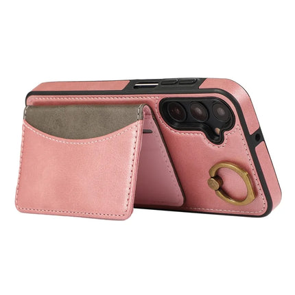 For Samsung Galaxy A05s 4G PU Leather Back Case Card Holder Kickstand Phone Cover with Wrist Strap