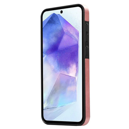 For Samsung Galaxy A35 5G PU Leather Back Case Card Holder Kickstand Phone Cover with Wrist Strap
