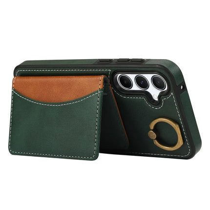 For Samsung Galaxy A55 5G PU Leather Back Case Card Holder Kickstand Phone Cover with Wrist Strap