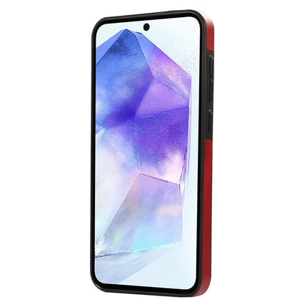For Samsung Galaxy A55 5G PU Leather Back Case Card Holder Kickstand Phone Cover with Wrist Strap