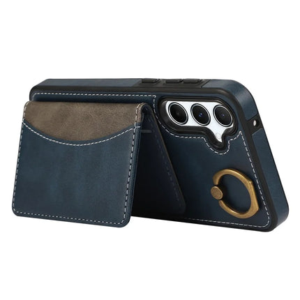 For Samsung Galaxy A54 5G PU Leather Back Case Card Holder Kickstand Phone Cover with Wrist Strap