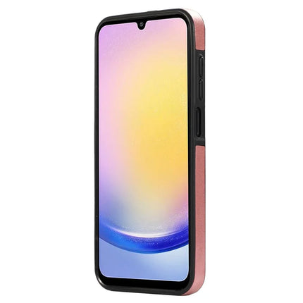 For Samsung Galaxy A24 4G (162.1 x 77.6 x 8.3mm) PU Leather Back Case Card Holder Kickstand Phone Cover with Wrist Strap