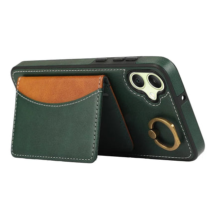 For Samsung Galaxy A05 4G PU Leather Back Case Card Holder Kickstand Phone Cover with Wrist Strap